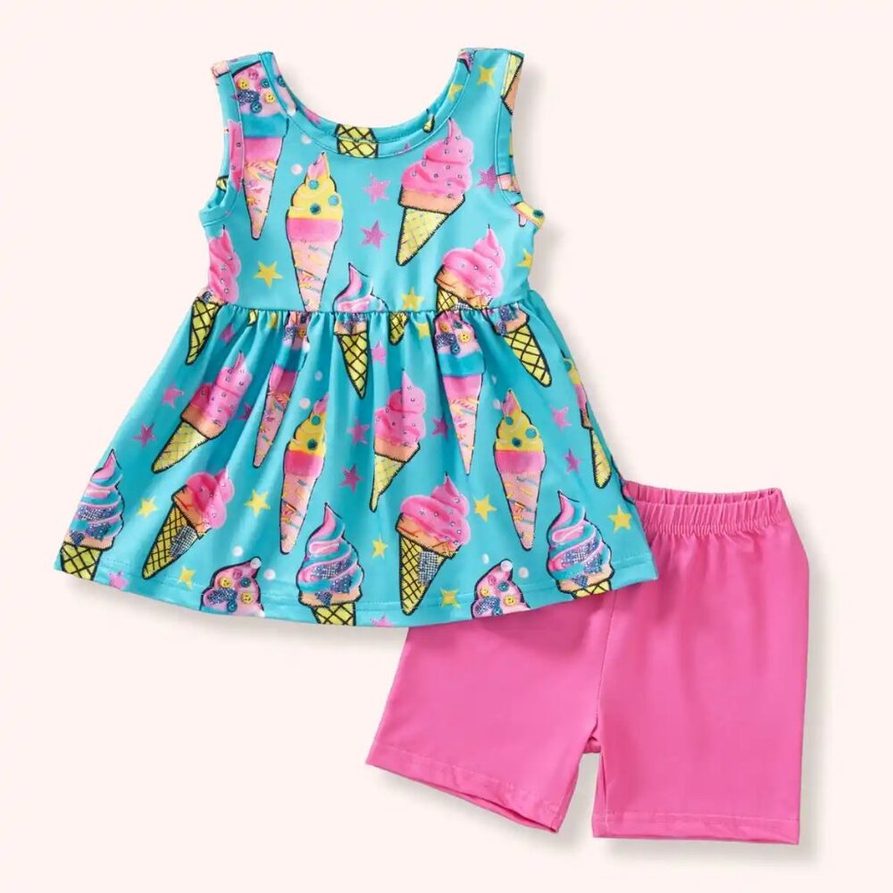 Pete+Lucy Ice Cream Dream Short Set NWT Sz 2T